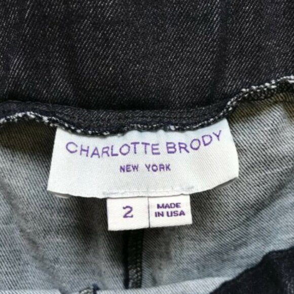 Charlotte Brody Chambray Denim Leggings Pants Womens 2 Navy Blue Stretch Skinny - Picture 3 of 7